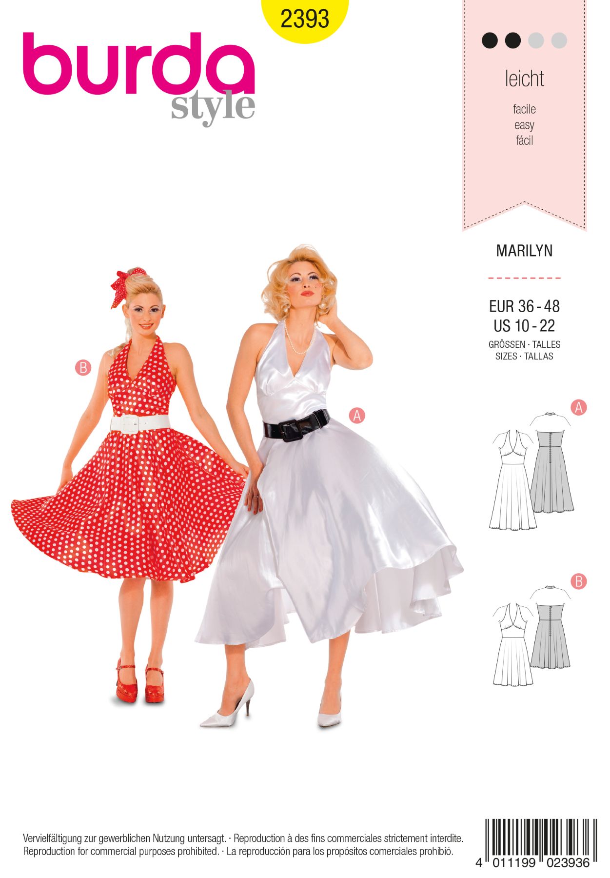 Burda Geel 2393 - Marilyn Monroe jurk