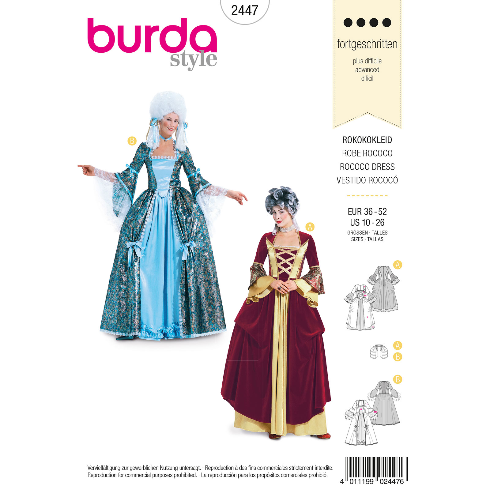 Burda Couture 2447 - Rococo jurk in variaties