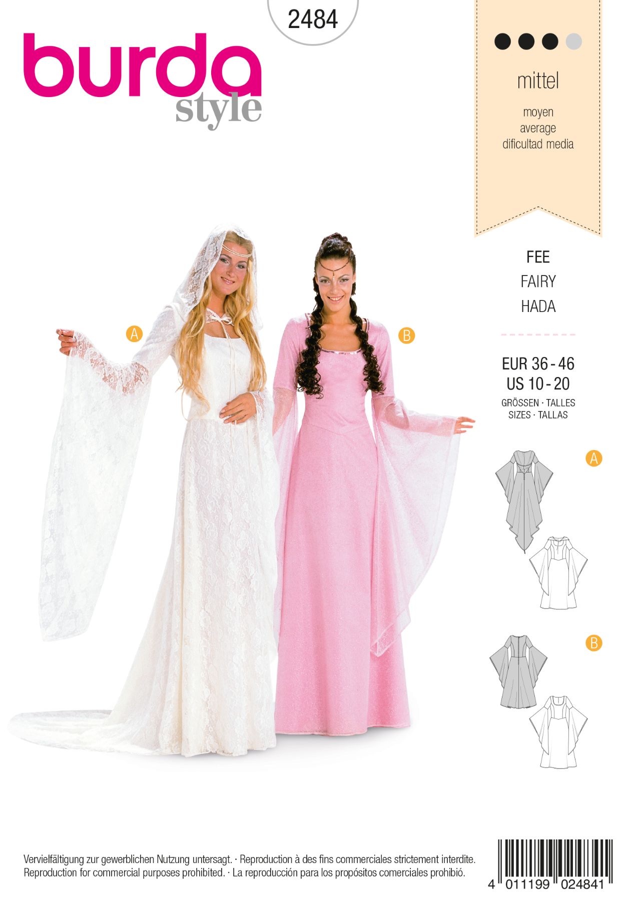 Burda Couture 2484 - Feeën jurk in variaties