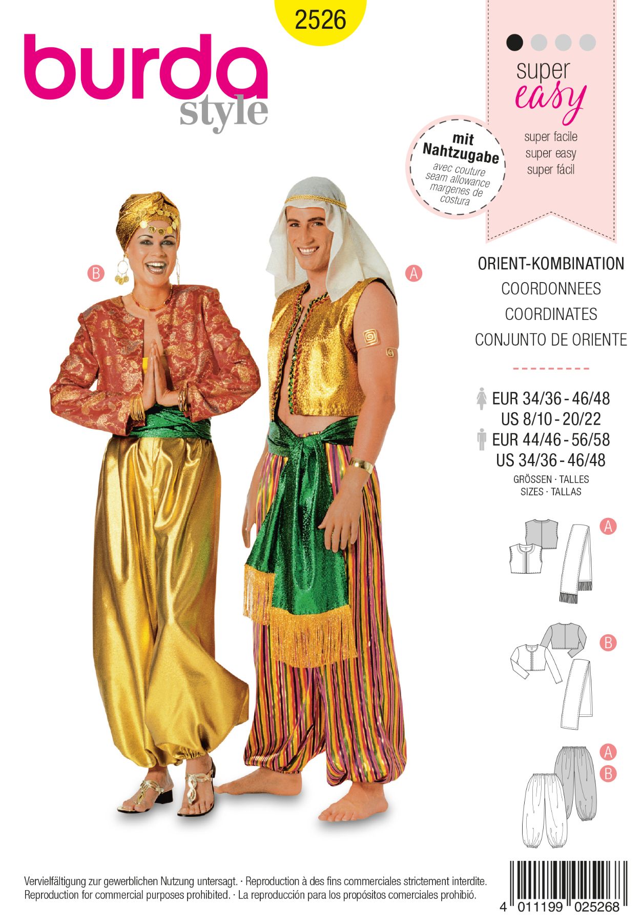 Burda Geel 2526 - Oosterse kleding in variaties