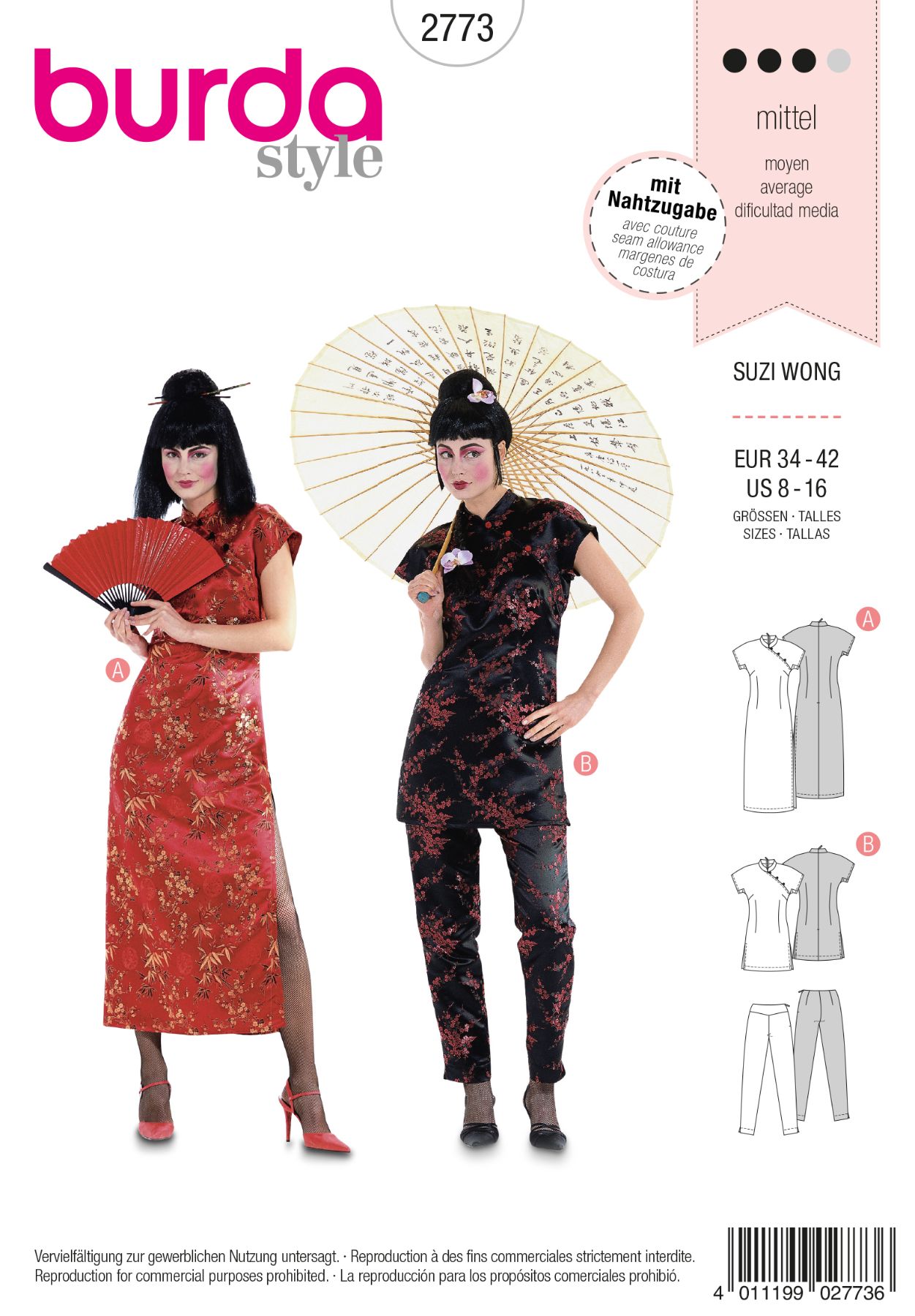 Burda Couture 2773 - Aziatische kleding in variaties