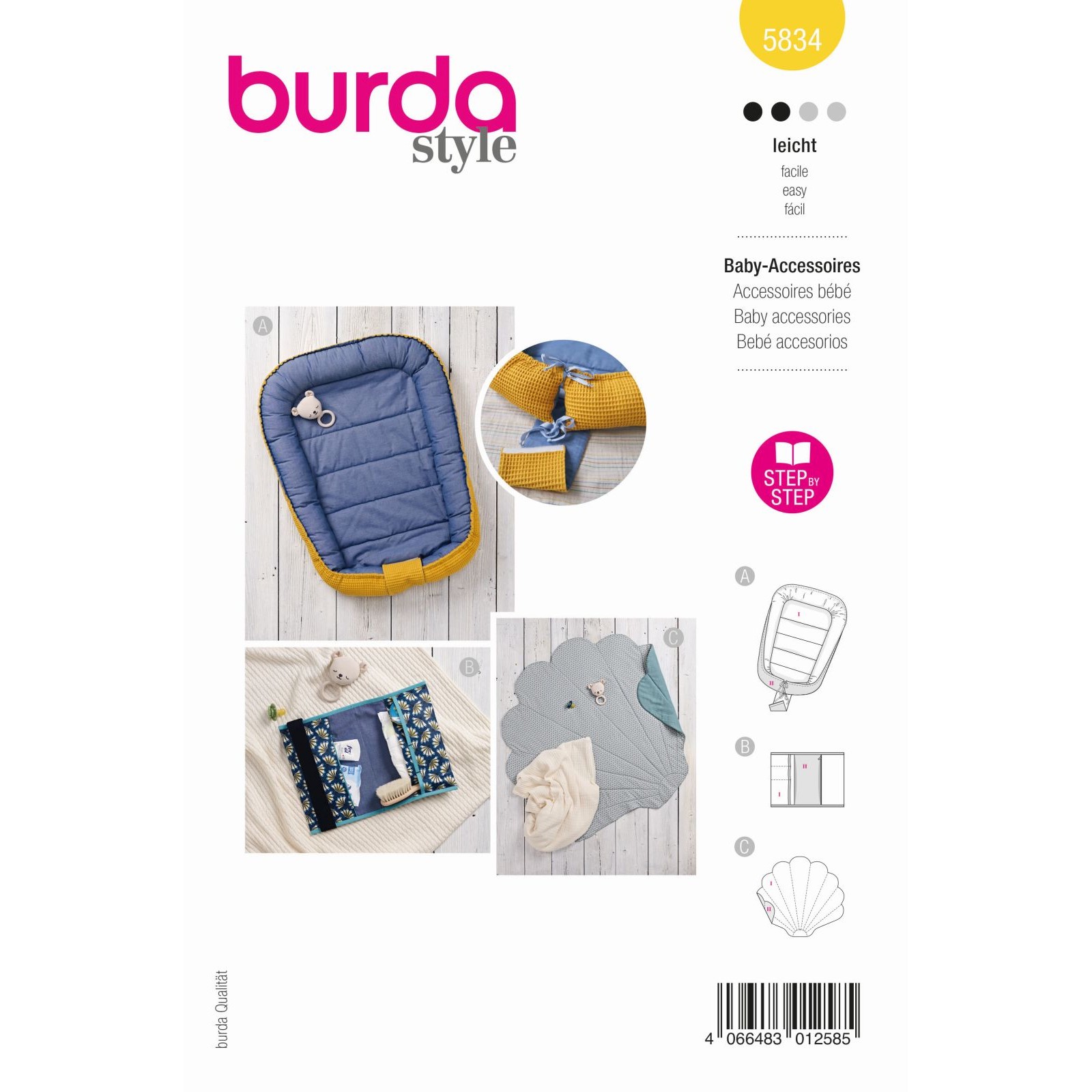 Burda Geel 5834 - Baby Accessoires