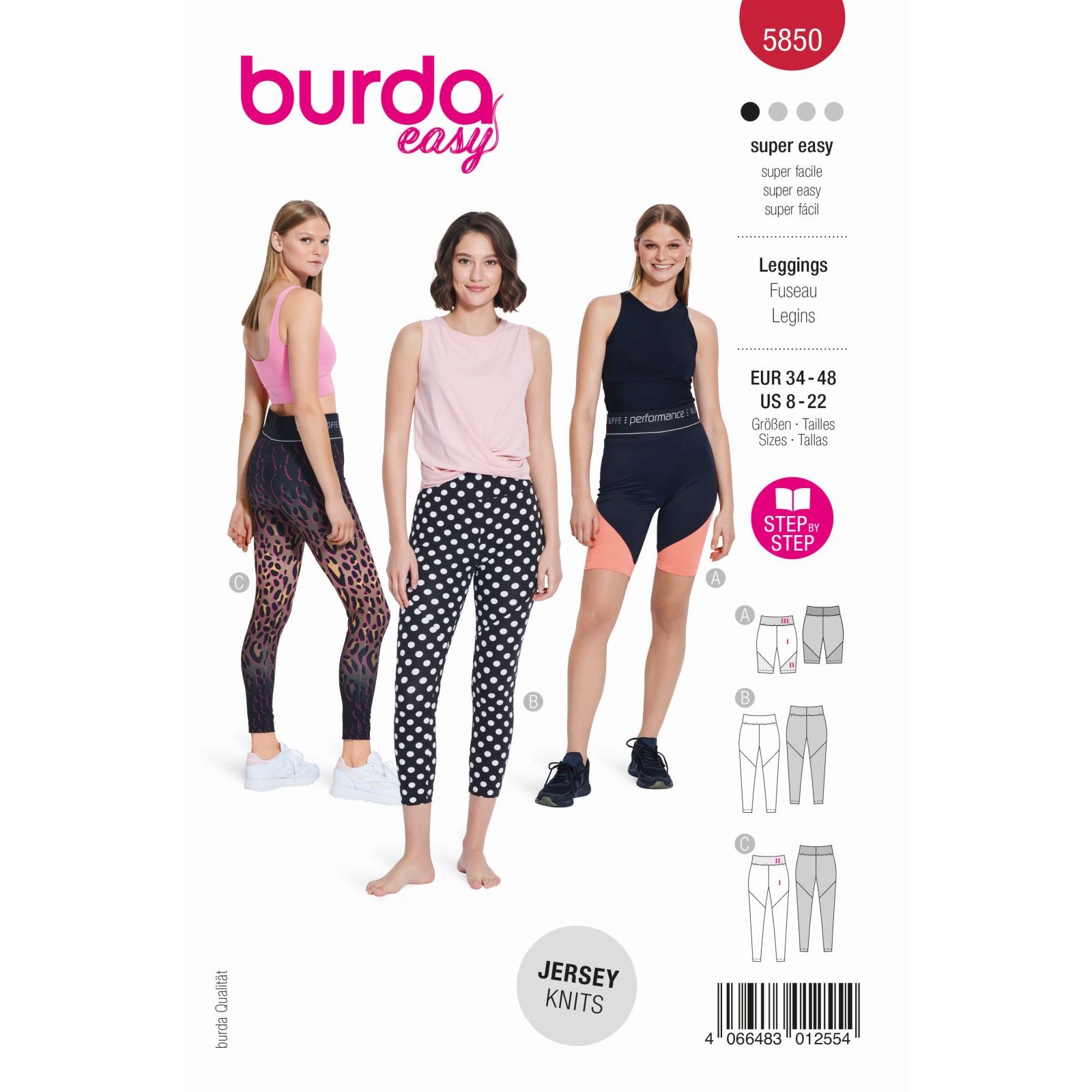 Burda Rood 5850 - Legging in Variaties