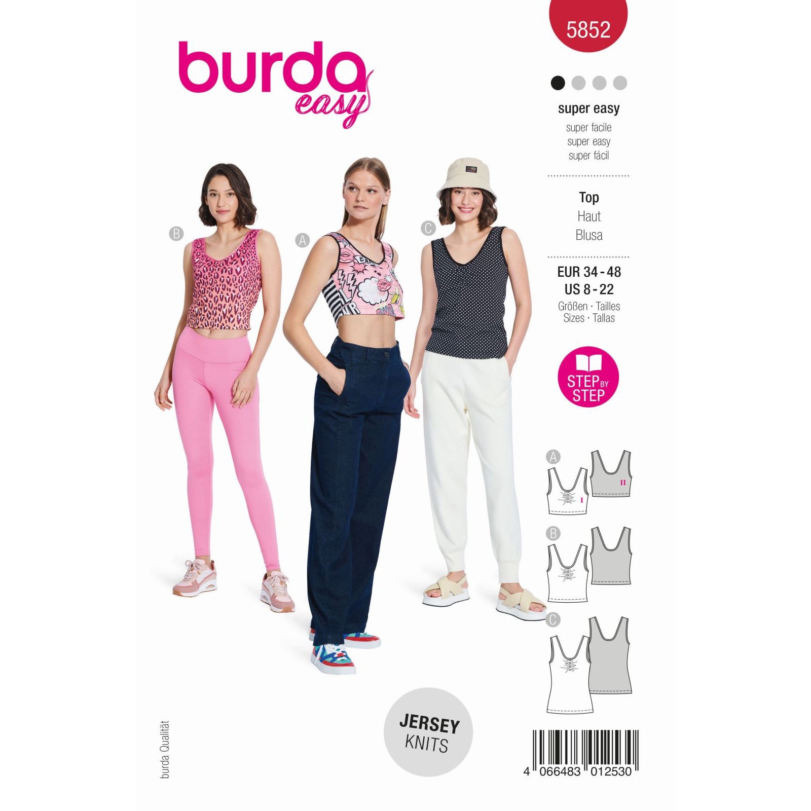 Burda Rood 5852 - Top in Variaties