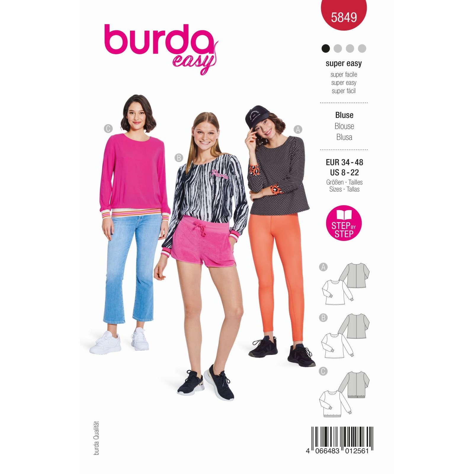 Burda Rood 5849 - Shirt in Variaties