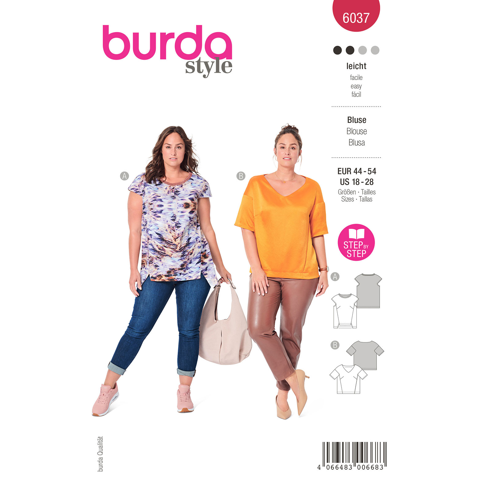 Burda Rood 6037 - Blouse in Variaties