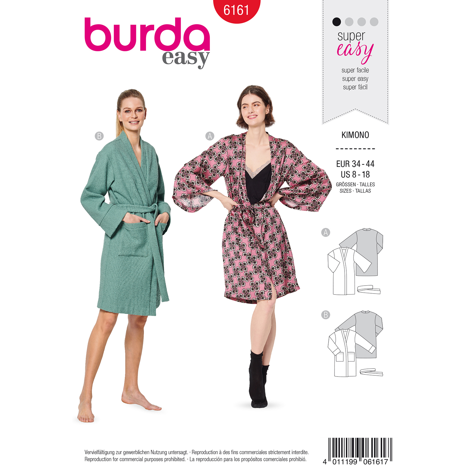Burda Rood 6161 - Kimono in Variaties