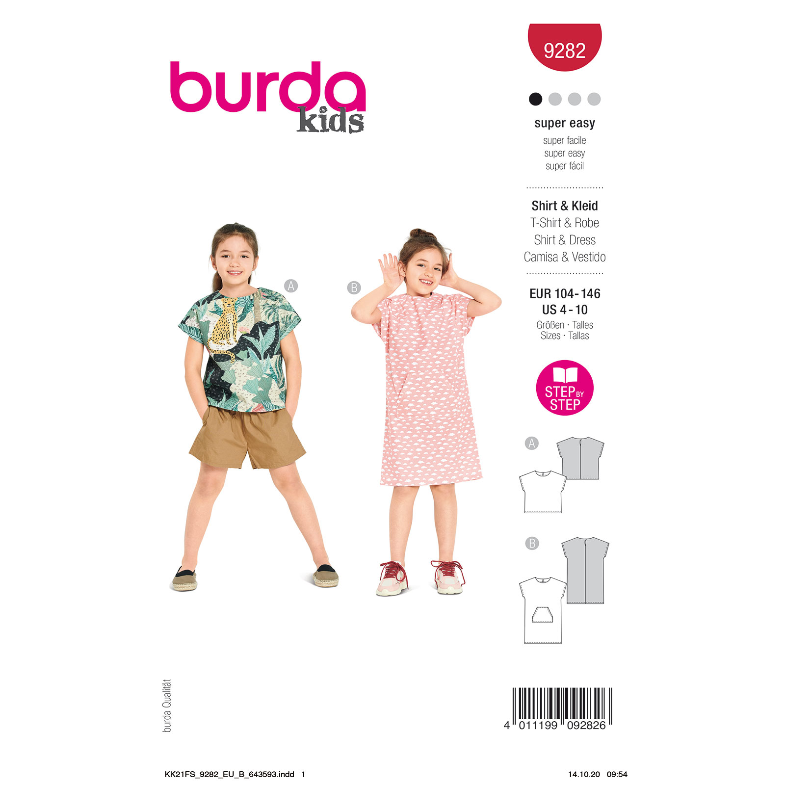 Burda Rood 9282 - Shirt en Jurk