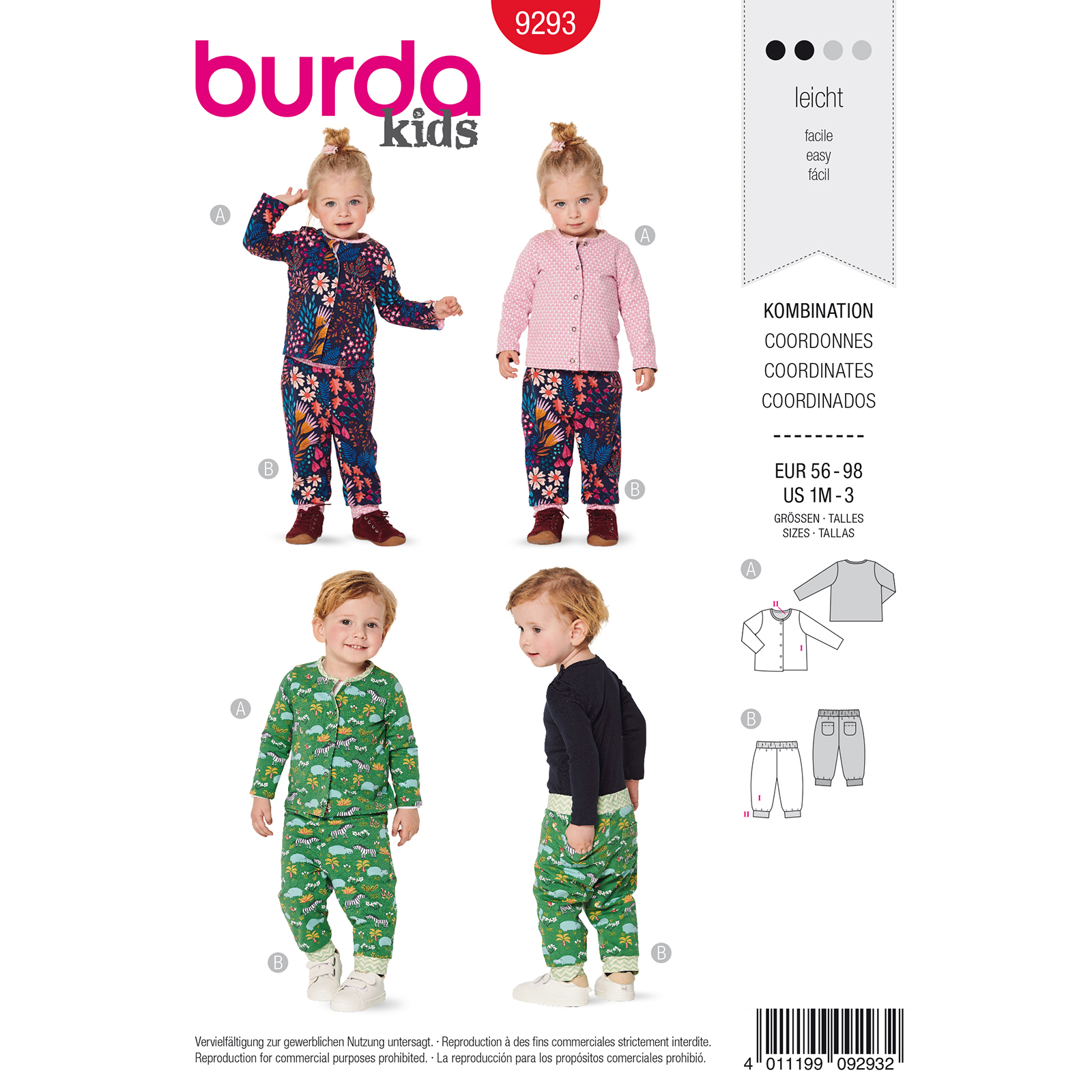 Burda Rood 9293 - Combinatie: Vest en Broek