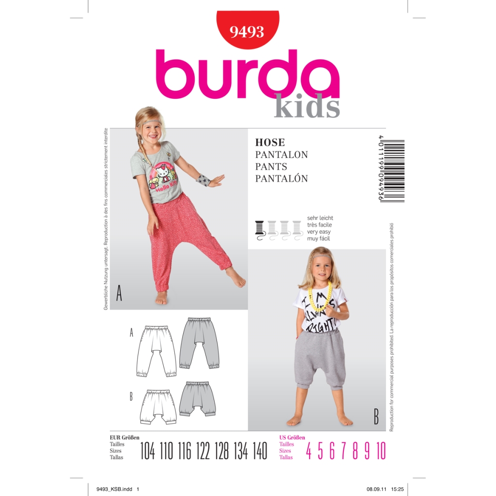 Burda Rood 9493 - Broek in Variaties