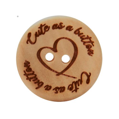 3st Knoop Hout Cute as a button 25mm