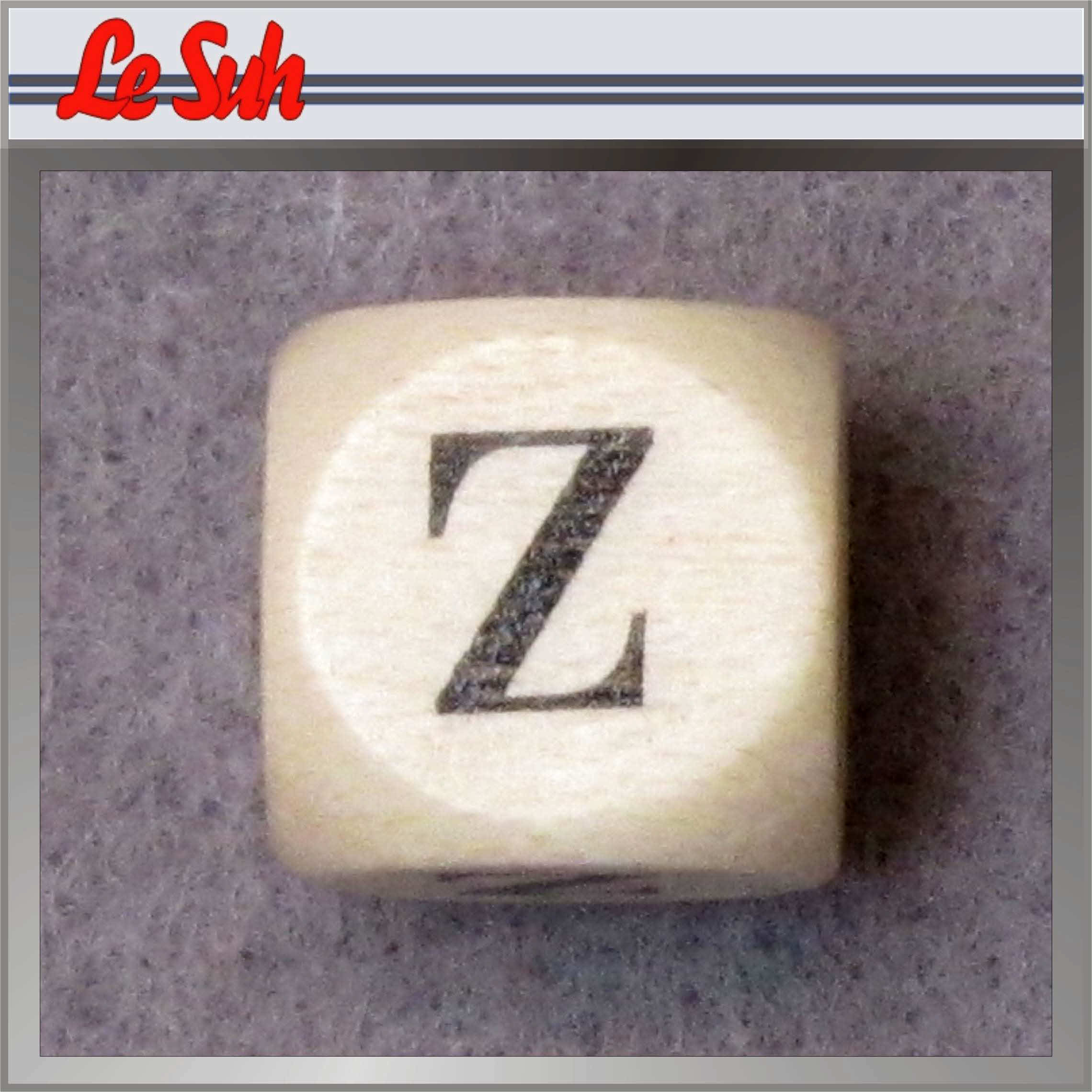 Kraal;Letter Dobbelsteen Naturel-Z 10mm