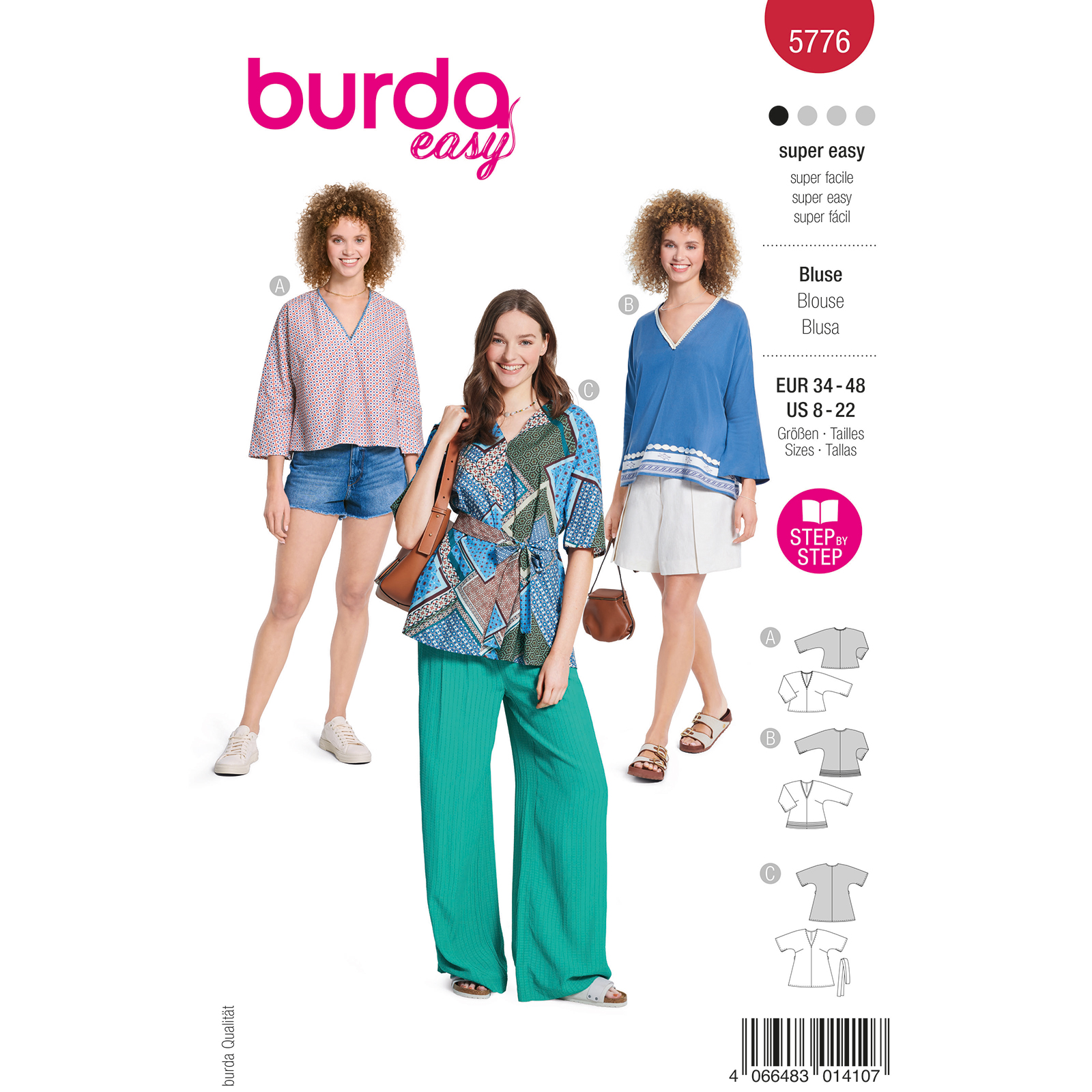 Burda Rood 5776 - Blouse in Variaties