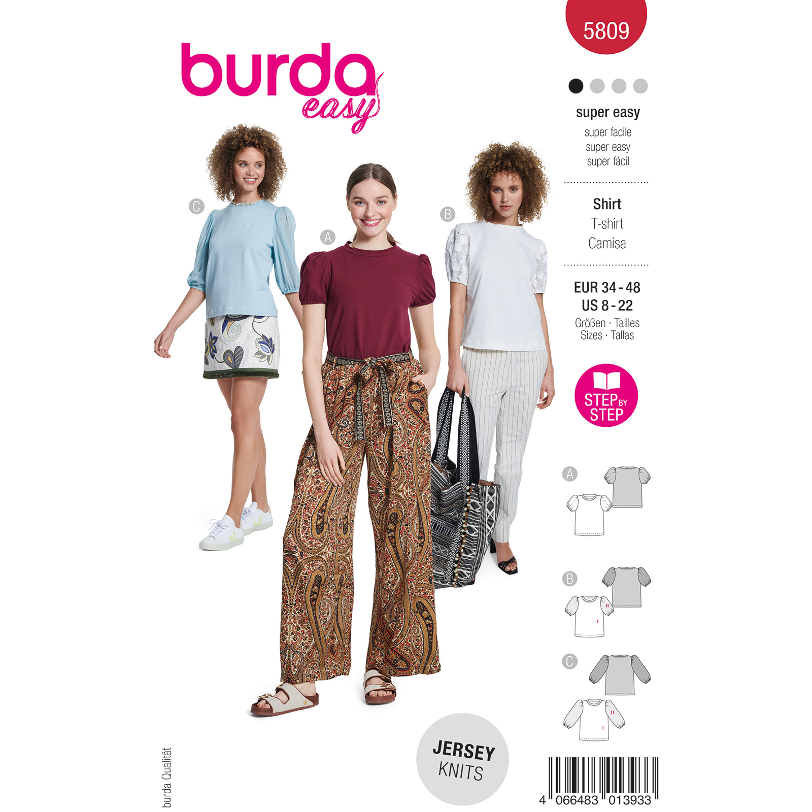 Burda Rood 5809 - Shirt in Variaties