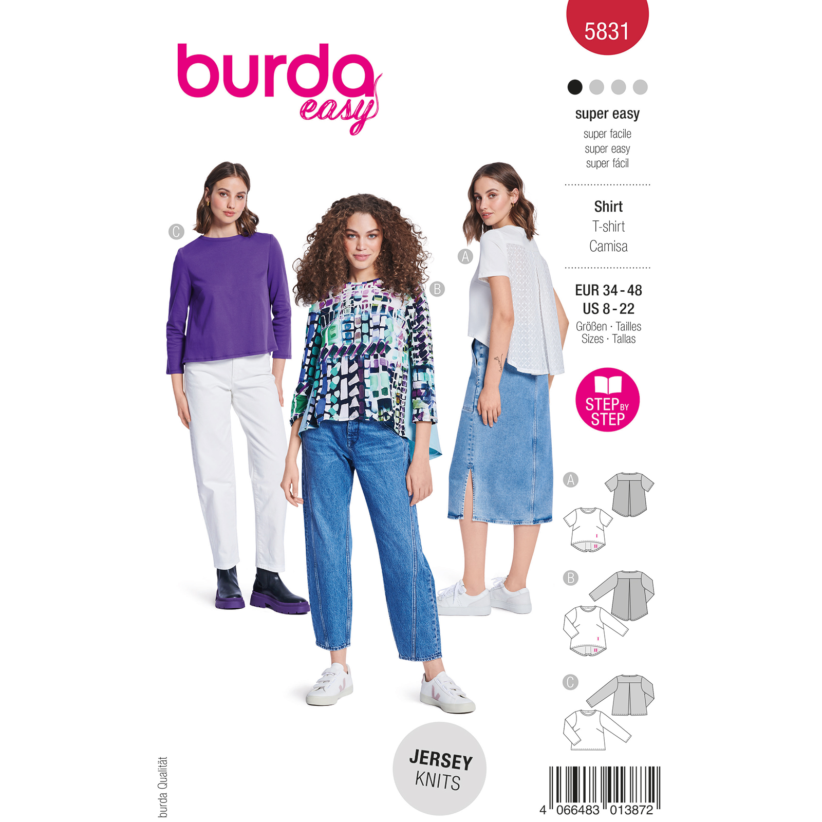 Burda Rood 5831 - Shirt in Variaties