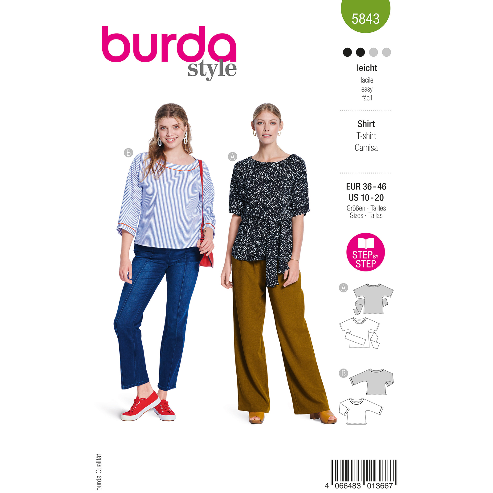 Burda Groen 5843 - Shirt in Variaties